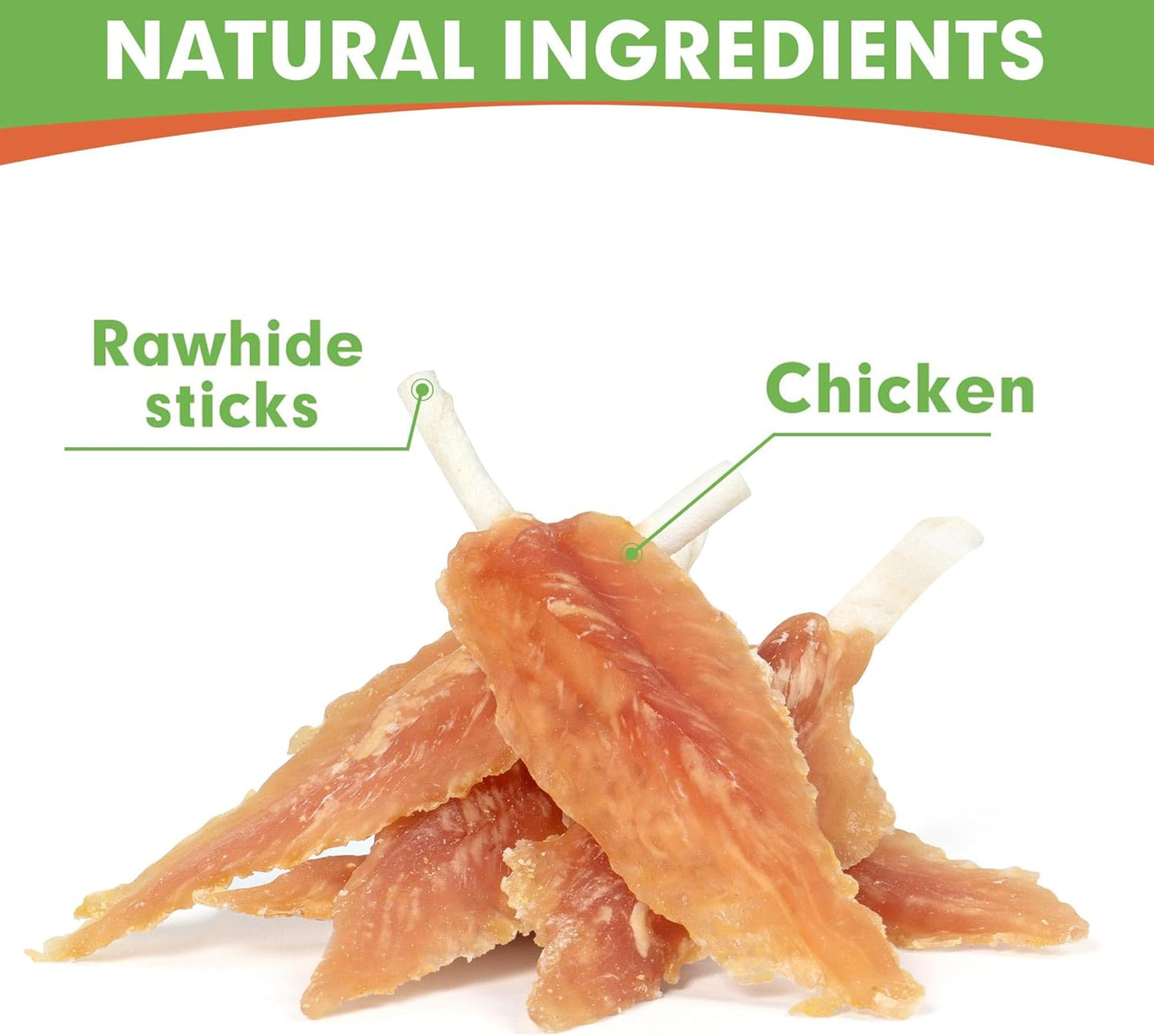 Dog Rawhide Twist 4-4.5 Inch Chicken Wrapped Rawhide Sticks for Puppy and Small Dogs, Promotes Dental Health Treats (18.34 Ounce -Pack of 1)