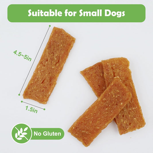 Dog Treats Chicken Jerky Pumpkin Flavor, Rawhide-Free, Gluten-Free, Healthy Jerky Snacks for Small Dogs, 10.6 oz