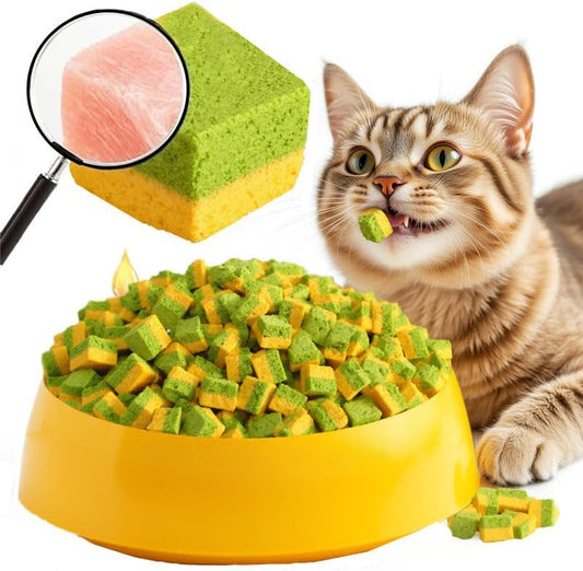 Cat Toy & Freeze-Dried Catnip Treat Combo (60g) — Infused with Fish Oil, Chicken, Catnip Pellets, and Catnip; Aids in Hairball Elimination & Dental Cleaning; Ideal Dental Treat for Indoor Kittens (2.12 oz)