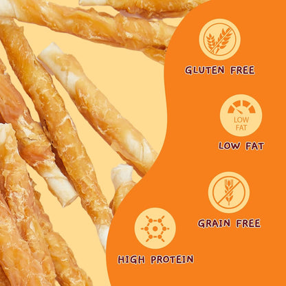 Dog Treats – Chicken-Wrapped Rawhide Sticks; Grain-Free Formula; Natural Training Treats and Dental Chews Suitable for Small Dogs; 10.6 oz Pack