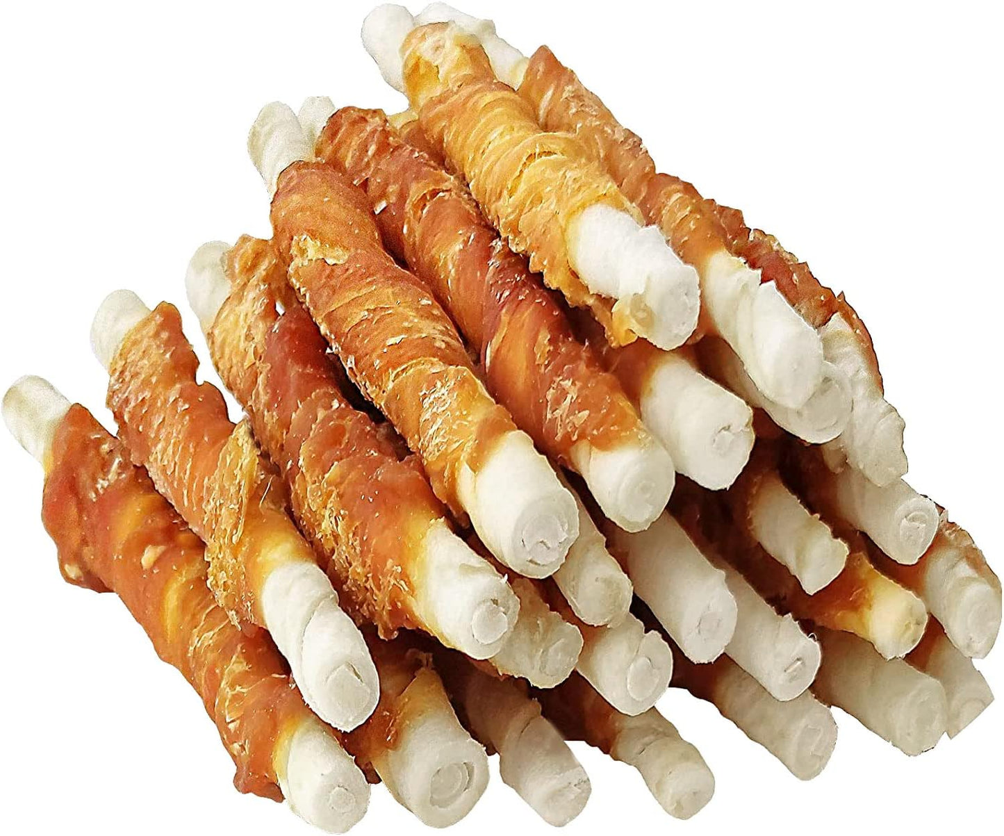Dog Treats, 5 Inch Rawhide Twist Chicken Hide Sticks, Suitable for Puppy and Small Dogs, 5 Inch (Chicken, Pack of 25)