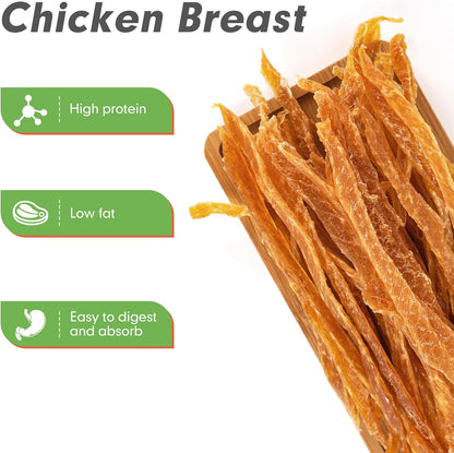 Dog Treats, Chicken Jerky Strips for Small Dogs, High Protein & Grain Free Snacks, Easy to Digest Training Treats (Chicken, 10.58 Ounce -Pack of 1)