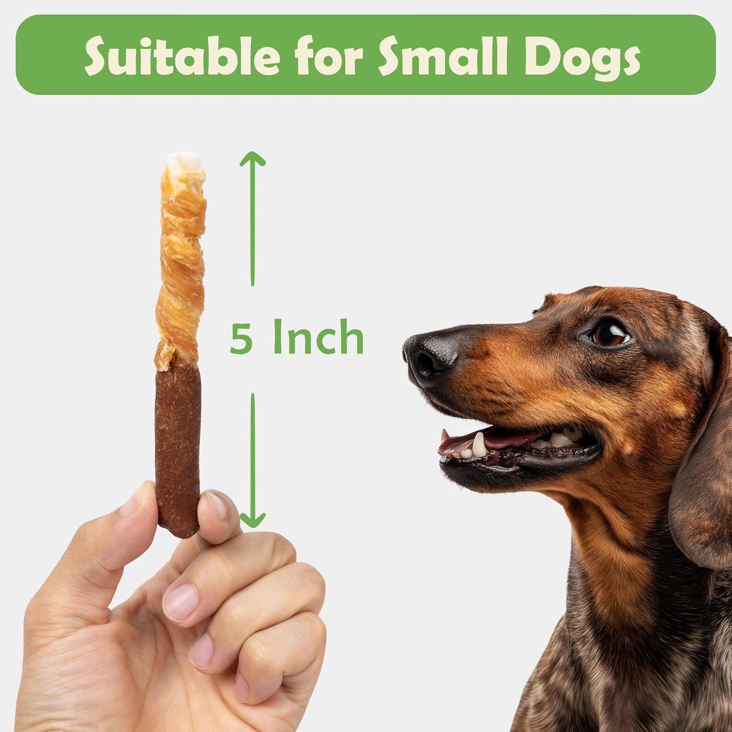 Dog Treats – 5-Inch Dual-Flavor Rawhide Sticks (Double-Wrapped with Chicken & Chicken Liver); Helps Clean Teeth for Small Dogs; 10.6 oz Pack (15 Sticks)